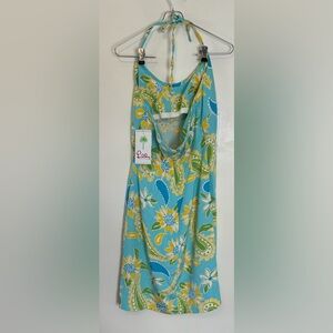 NWT Lily Pulitzer Paisley Blue Floral Halter Dress Size 6